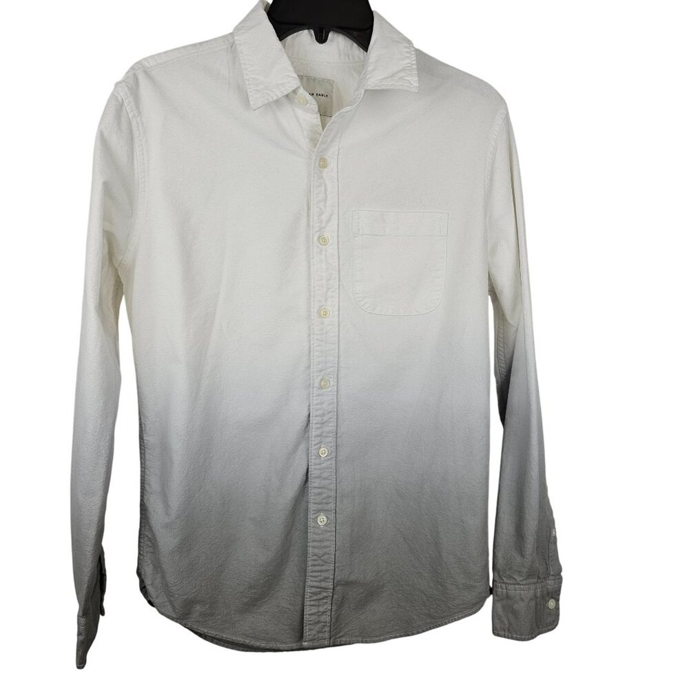 Mens Y2K Mallcore Skater Casual Indie Streetwear American Eagle White Ombre XS